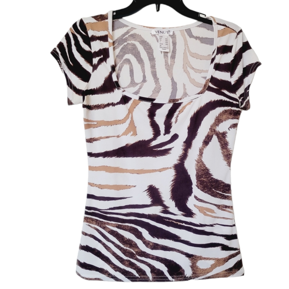 Venus Zebra Print Square Neck Top - Picture 8 of 8